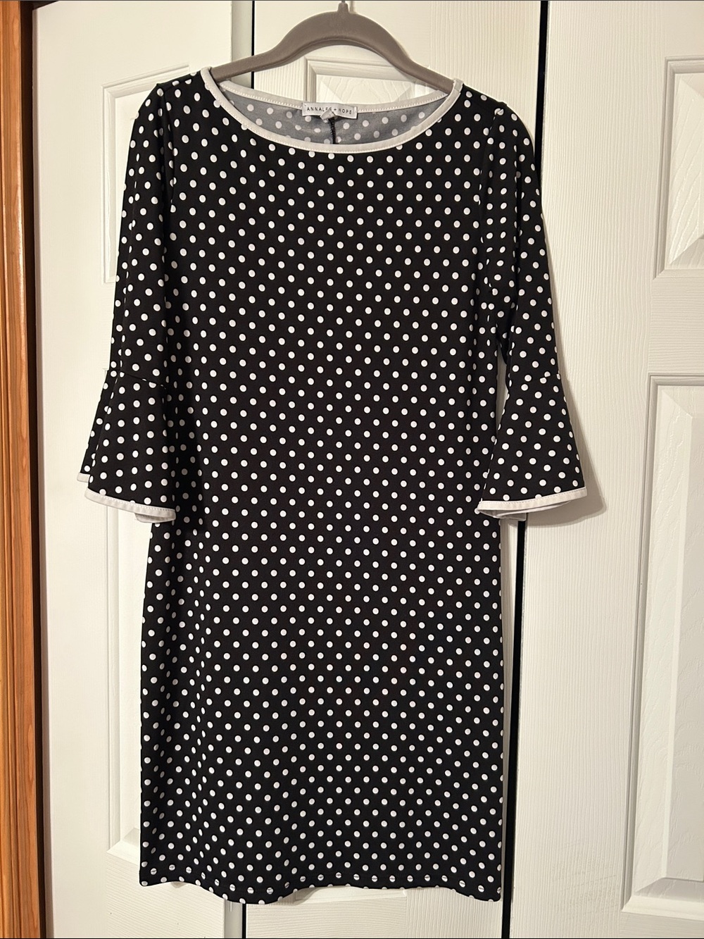 Annalee + Hope Black and White Polka Dot Midi Dress